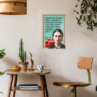 Wanddekoobjekt LUCKYLINDE "Frida Kahlo - Nichts ist absolut", bunt, B:20cm H:30cm T:0,3cm, Blech, Wanddekoobjekte, Exklusive JANOSCH Kindermotive, Stahlschild Image