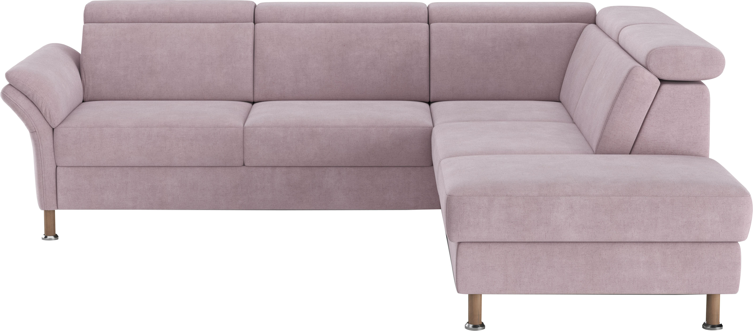 Ecksofa HOME AFFAIRE "Calypso L-Form", rosa (altrosa), B:259cm H:85cm T:227cm, 100% Polyester, Sofas, Ecksofa, mit Relaxfunktion motorisch im Sofa 2,5- Sitzer