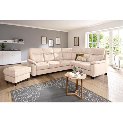Ecksofa HOME AFFAIRE "Boccaccio L-Form", beige (creme), B:265cm H:104cm T:215cm, Struktur weich (90% Polyester / 10% Polyamid), Luxus-Microfaser (100% Polyester), Luxus-Microfaser Vintageoptik(100% Polyester), Sofas, mit Federkern, incl.... Image