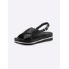 Sandalette HEINE, Damen, Gr. 35, schwarz, Leder, Glattleder, modisch, Schuhe