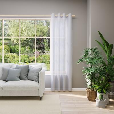 Vorhang nach Maß NEUTEX FOR YOU "EVA", weiß, B:142cm H:235cm, Obermaterial: 100% Polyester, Gardinen nach Maß, Uni-Voile mit elegantem Glanz Image