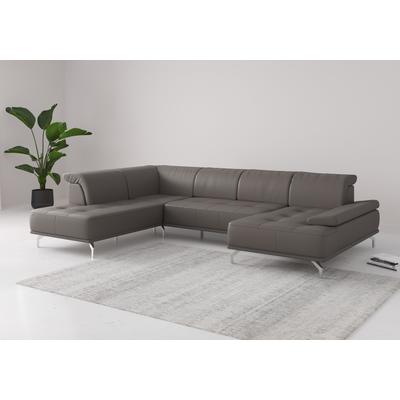 Wohnlandschaft PLACES OF STYLE "Caluna", braun (mocca), B:334cm H:81cm T:235cm, Sofas, Inkl.Sitztiefenverstellung, wahlweise mit Kopf- und Armteilverstellung Image