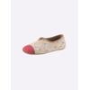 Hausschuh, Damen, Gr. 36, beige (beige, gepunktet), Textil, sportlich, Schuhe