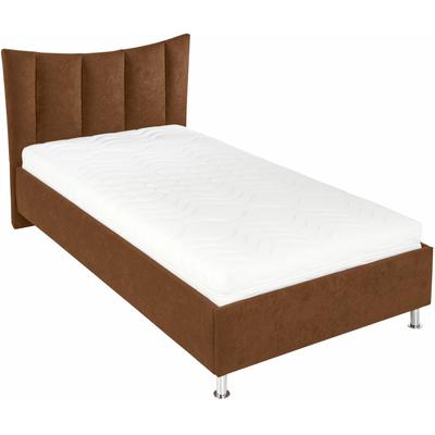 Polsterbett, braun, B:110cm L:210cm, Bezug Bett: Microfaser (100% Polyester), Bonnell-Federkernmatratze: Mischgewebe (51% Polyprophlen, 39% Polyester, 10% Baumwolle), Kaltschaummatratze: Frottee (100% Polyester), Bezug abnehm- und waschbar bis... Image