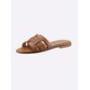 Pantolette HEINE, Damen, Gr. 42, braun (cognac), Leder, Glattleder, Rindsleder, modisch, Schuhe