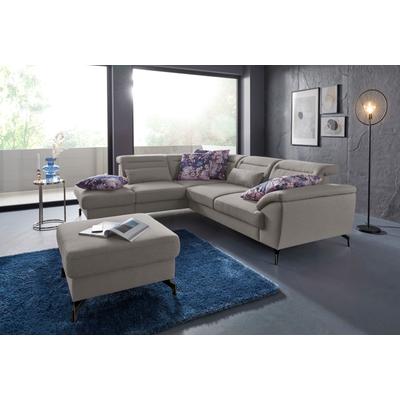 Ecksofa SIT & MORE "Percy L-Form", grau, B:270cm H:77cm T:235cm, Sofas, 12 cm Fußhöhe, Sitztiefenverstellung, wahlweise in 2 Fußfarben Image