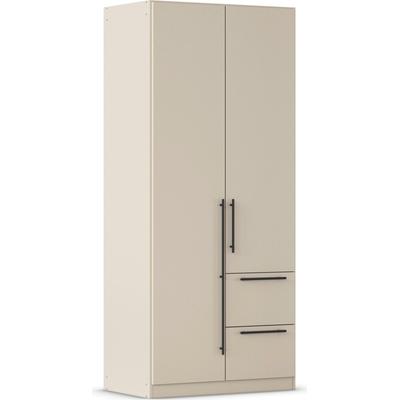 Kleiderschrank RAUCH "Drehtürenschrank Schrank Garderobe Wäscheschrank Schlafzimmer AVOLA", beige (champagner), B:91cm H:197cm T:54cm, Holzwerkstoff, Schränke, mit hochwertigen Stangengriffen aus Metall in Schwarz MADE IN GERMANY Image