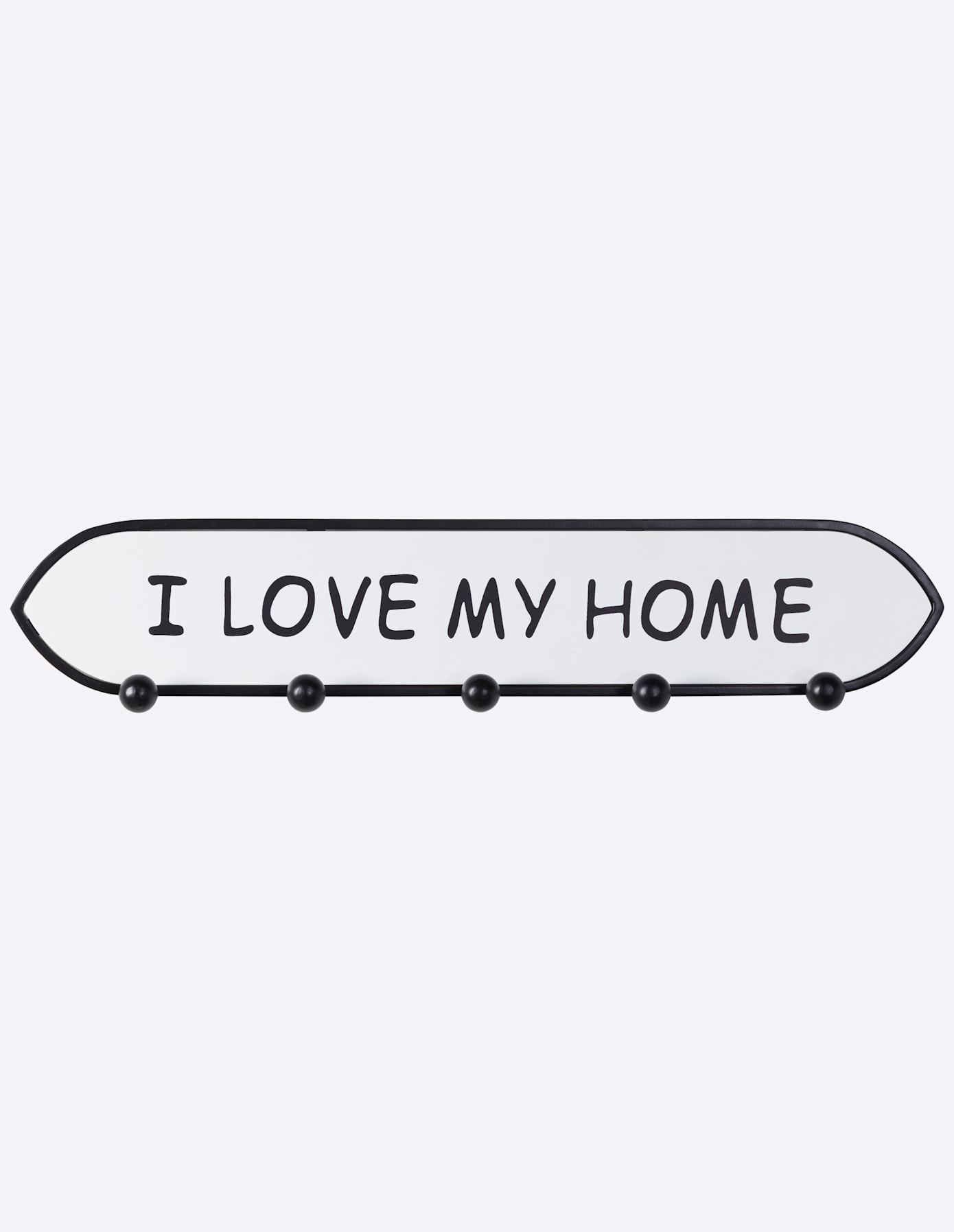 Hakenleiste, schwarz-weiß (weiß, schwarz), B:60cm H:12,5cm T:4cm, MDF, Metall, Hakenleisten