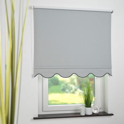 Seitenzugrollo LIEDECO Gr. 5, grau (hellgrau), B:102cm H:180cm, Polyester, Rollos, Volantrollo - Volant Klassik, Fixmaß Image