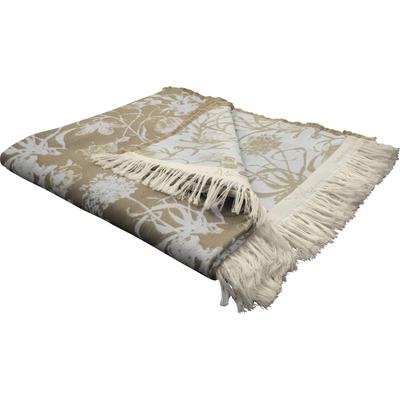 Wohndecke ADAM "Flower Cuvée", beige, B:145cm L:190cm, Wohndecken, im floralem Design, Kuscheldecke Image