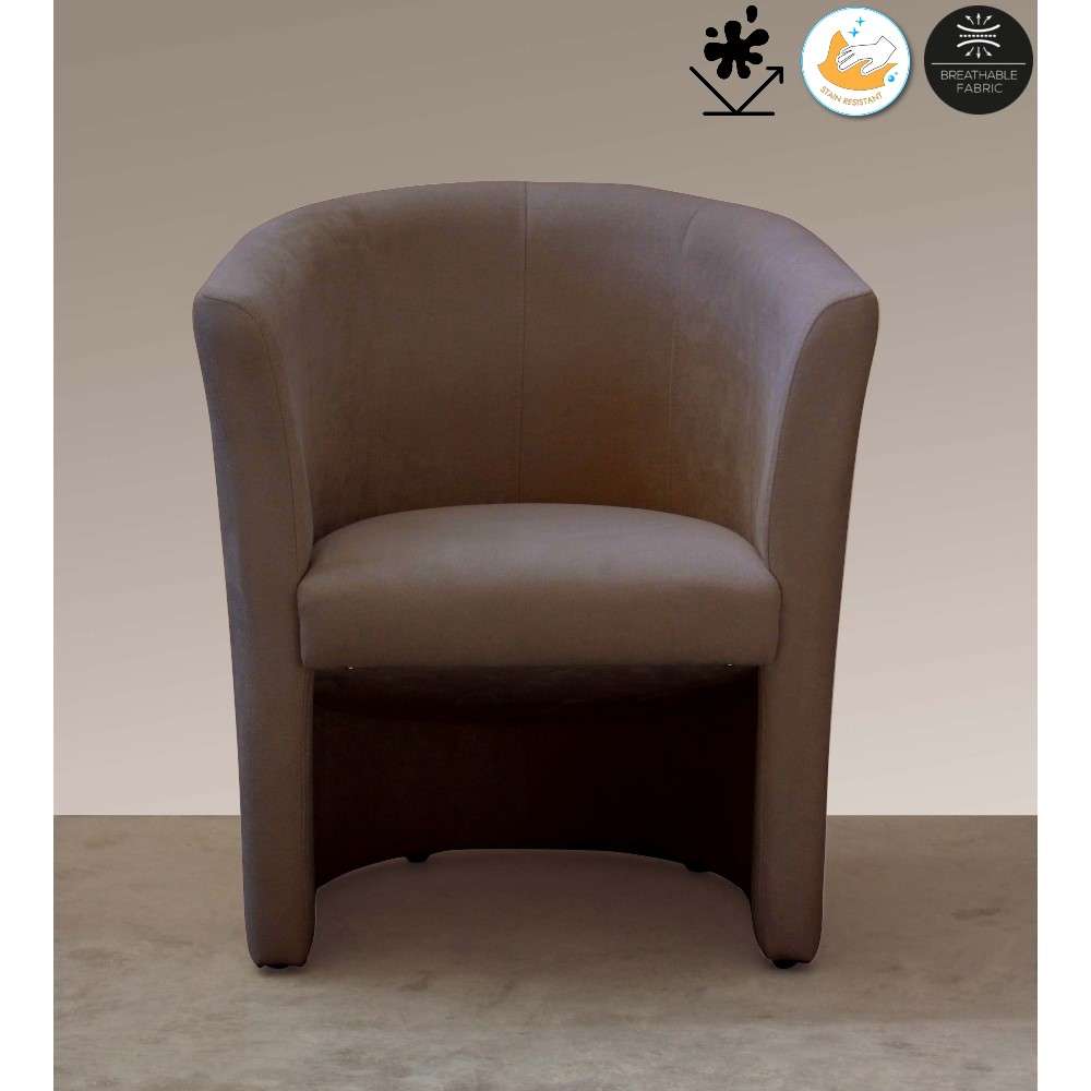 Cocktailsessel HOME AFFAIRE "Tabby", braun (tabac), B:70cm H:76cm T:62cm, 100% Polyester, Sessel, Cocktailsessel, Antifleck-Beschichtung