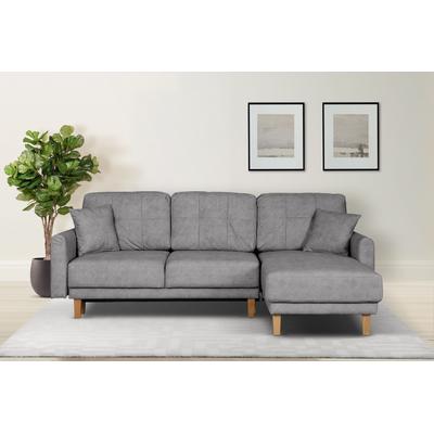 Ecksofa HOME AFFAIRE "TRIPLO optionale Schlafsofa mit Bettkasten, Maße B/T/H: 234/164/89 cm", grau, B:234cm H:89cm T:164cm, 100% Polyester, Sofas, L-Form wahlweise mit Bettfunktion - Liegefläche 132x210 cm Image