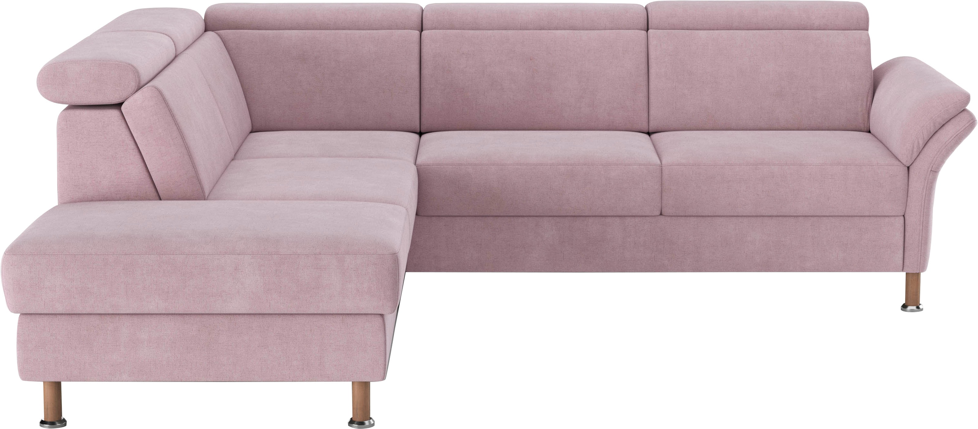 Ecksofa HOME AFFAIRE "Calypso L-Form", rosa (altrosa), B:259cm H:85cm T:227cm, 100% Polyester, Sofas, Ecksofa, mit Relaxfunktion motorisch im Sofa 2,5- Sitzer