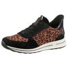 Slip-On Sneaker ARA "OSAKA", Damen, Gr. 8 (42), schwarz (schwarz, leo), Veloursleder, Textil, Lacklederimitat, kontrastfarbene Details, modisch, Schuhe, Slipper mit elastischen Schnürsenkeln und Easy2Go-Funktion, H-Weite