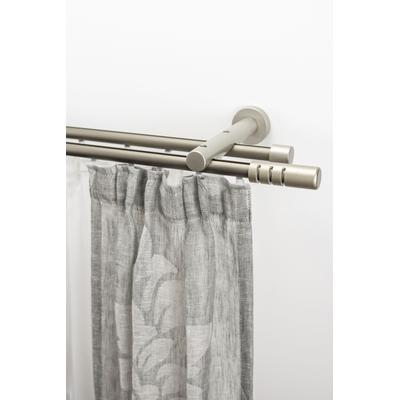 Gardinenstange GARESA "PEMPIA", grau (chromfarben), L:320cm Ø:20mm, Holzwerkstoff, Metall, Gardinenstangen, Vorhanggarnitur, verlängerbar, Knopf m.Ausschnitte Image
