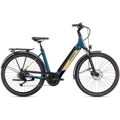 E-Bike GHOST "E-Teru B Essential Low EQ" Gr. 50, blau (beige, blau), E-Bikes, 50cm, 27,5 Zoll (69,85cm), Pedelec, Elektrofahrrad für Damen u. Herren