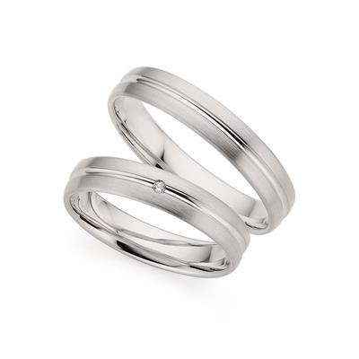 Trauring PHÖNIX "Schmuck Geschenk Silber 925 Trauring Ehering LIEBE versch. Varianten" Gr. 53, silber (silberfarben), Fingerringe, Damen, 53, ohne Brillant, Silber 925 (Sterlingsilber), 4mm, Made in Germany - wahlweise mit oder ohne Brillant Image