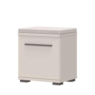 Schuhbank PLACES OF STYLE "Opera, Schuhschrank, Schuhregal, Schuhtruhe, Breite 46 cm", beige (kaschmirfarbe, kaschmirfarbe), B:46cm H:53cm T:36cm, MDF, Spanplatte, Kunststoff, Metall, Sitzbänke, mit Sitzkissen, UV-lackiert, hochwertige Beschläge,... Image