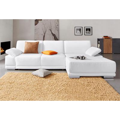 Ecksofa SIT & MORE "Coria L-Form", weiß, B:282cm H:80cm T:162cm, Kunstleder SOFTLUX, Struktur ( 100% Polyester), Struktur fein ( 90% Polyester; 10% Polyamid), Luxus-Microfaser ALTARA NUBUCK (100% Polyester), Sofas, mit XL-Recamiere, wahlweise mit... Image
