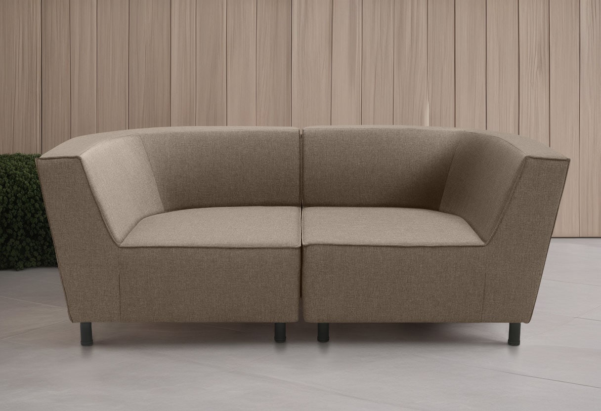 Sofa-Eckelement DOMO COLLECTION "Sonna, individuell zusammenstellbar", braun, B:103cm H:77cm T:103cm, 100% Olefin, Polsterelemente, Einzelelemente für Terrasse, Garten und Balkon, speziell für Outdoor Image