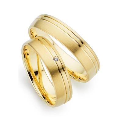 Trauring PHÖNIX "Schmuck Geschenk Gold 333 Trauring Ehering LIEBE versch. Varianten" Gr. 50, gold (gelbgoldfarben), Fingerringe, 50, ohne Brillant, Gelbgold 333, 5,0mm, Made in Germany, wahlweise mit oder ohne Brillant Image