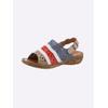 Sandale, Damen, Gr. 42, bunt (jeansblau, rot), Glattleder, sportlich, Schuhe