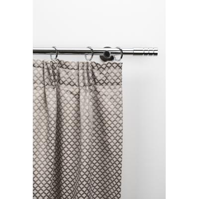 Gardinenstange GARESA "EASY", grau (chromfarben), L:550cm Ø:20mm, Aluminium, Gardinenstangen, Vorhanggarnitur, verlängerbar, Endknopf m. Rillen, Alu, m. Ringe Image