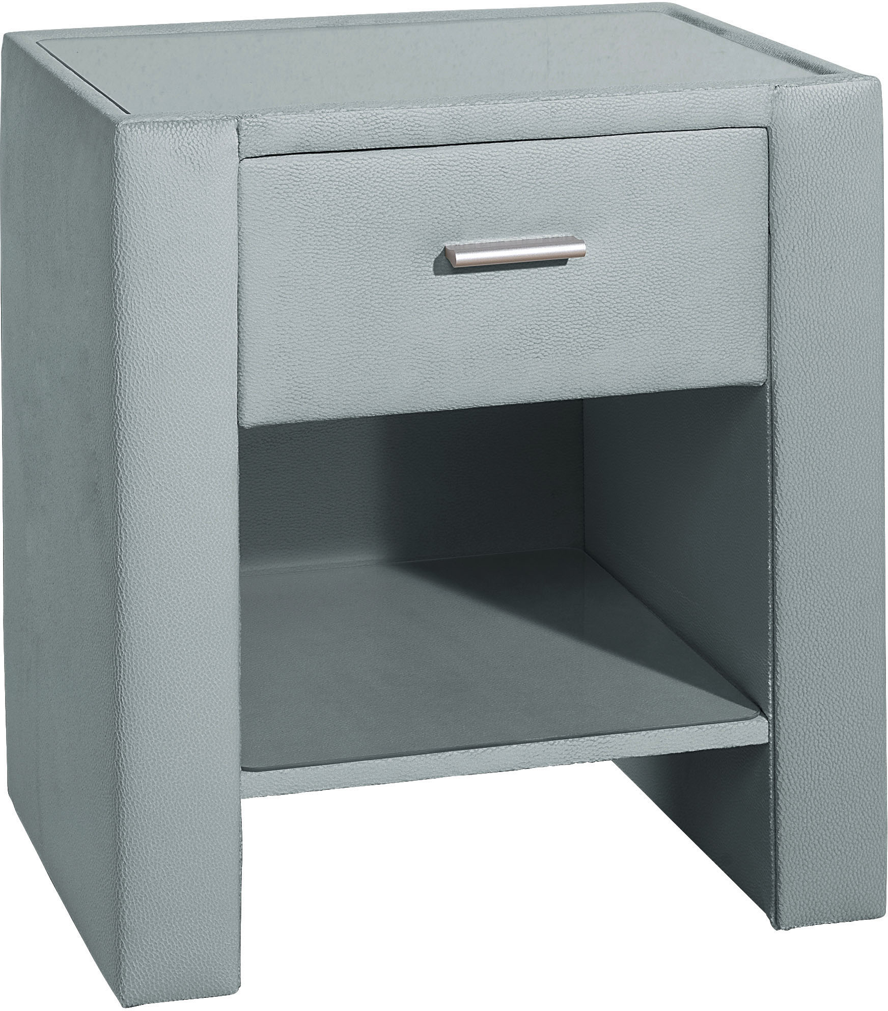 Nachttisch INOSIGN, blau (mittelblau), B:50cm H:61cm T:41cm, Tische, Nachtkonsole mit 1 Schubkasten und 1 Ablagefach