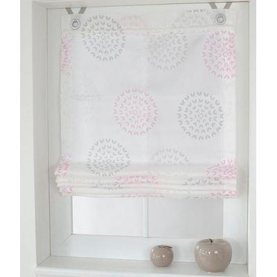 Raffrollo HEINE HOME Gr. 2, rosa (rosé, weiß), B:60cm H:140cm, Raffrollos Image