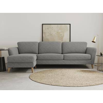 Ecksofa HOME AFFAIRE "MARSEILLE (279/152cm),L-Form, Rec. rechts/links, verschiedene Bezüge", grau, B:279cm H:88cm T:152cm, Struktur fein (58% Polyester, 22% Polypropylen), Filzoptik (100% Polyester), Webstoff (100% Polyester), Sofas, Massivholzbeine... Image