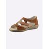 Sandale CLASSIC BASICS, Damen, Gr. 42, braun (camel), Veloursleder, Glattleder, Basic, Schuhe