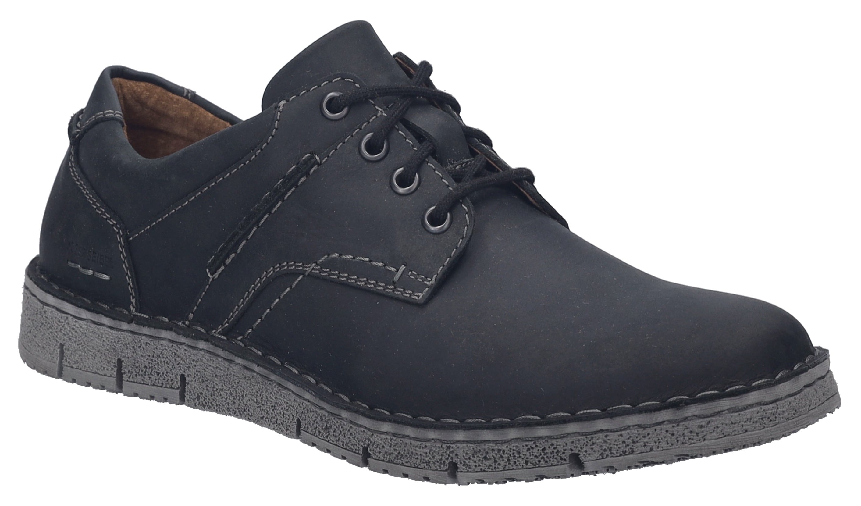 Schnürschuh JOSEF SEIBEL "Ruben 02", Herren, Gr. 46, schwarz, Leder, Schuhe, mit Wechselfußbett