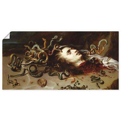Wandbild ARTLAND "Das Haupt der Medusa", grau (farbe bild(er): grau), B:60cm H:30cm T:0,1cm, Papier, Bilder, als Leinwandbild, Poster in verschied. Größen Image