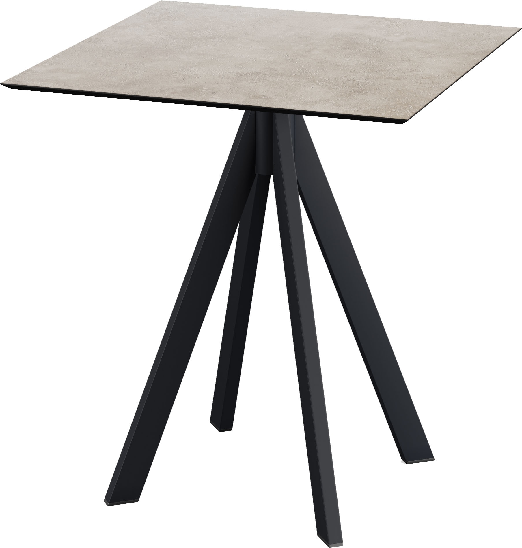 Klapptisch ESSENTIALS "Infinity", schwarz (schwarz, moonstone, schwarz), B:70cm H:73,2cm T:70cm, Stahl/HPL Tischplatte, Tische, in verschiedenen Ausführungen