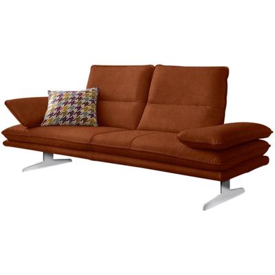 2,5-Sitzer W.SCHILLIG "broadway Designsofa mit hohem Sitzkomfort", braun (cognac z69), B:236cm H:94cm T:96cm, Longlife Xtra-Leder Z69: Das feinnarbige, gedeckte Softleder Z69 besticht durch seine außergewöhnliche Weichheit im trendigen... Image