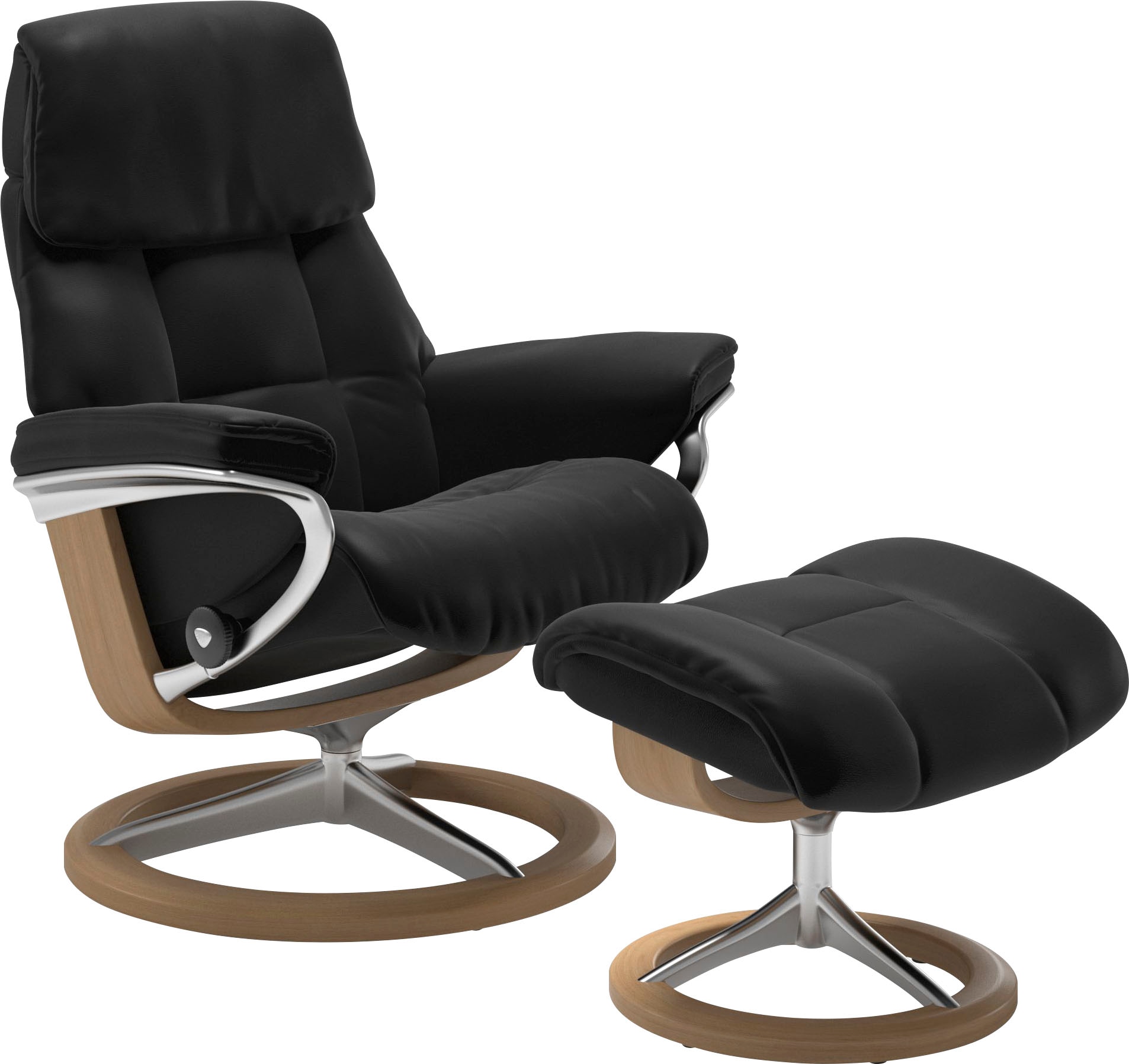 Relaxsessel STRESSLESS "Ruby", schwarz (schwarz batick), B:76cm H:100cm T:75cm, Leder PALOMA: durchgefärbtes Semianilin-Möbelleder;Leder BATICK: durchgefärbtes und genarbtes Möbelleder, Sessel, Relaxsessel, mit Signature Base, Größe S, Gestell...