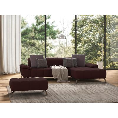 Ecksofa SIT & MORE "Cool L-Form", lila (chianti), B:290cm H:79cm T:185cm, Sofas, wahlweise mit Kopfteilverstellung und Vorziehsitz, motorisch Image