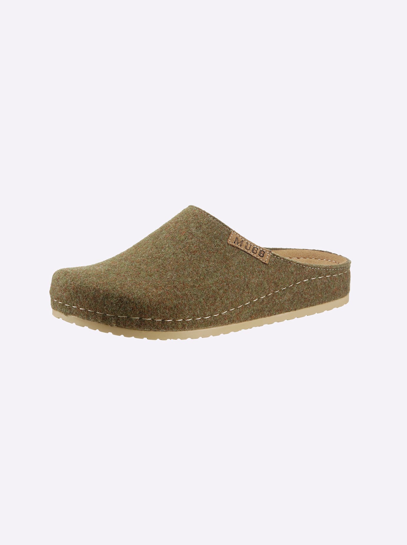Hausschuh MUBB, Damen, Gr. 42, grün (oliv), Wolle, Sportlich, Schuhe