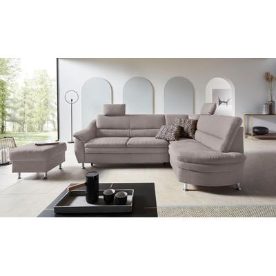 Ecksofa PLACES OF STYLE "Cardoso L-Form", grau, B:250cm H:90cm T:175cm, Struktur imprägniert (100% Polyester), Luxus-Microfaser ALTARA NUBUCK (100% Polyester), Struktur (52% Polyester, 35% Polyacryl, 13% Baumwolle), Luxus-Microfaser weich (90%... Image
