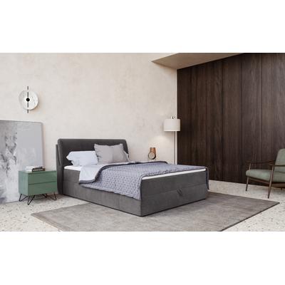 Boxbett COTTA "Cooper", grau, B:125cm L:213cm, 100% POLYESTER (PES), Komplettbetten, inkl. Topper, Bettkasten und verstellbarem Kopfteil Image