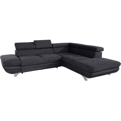 Polstergarnitur COTTA "Enterprise L-Form", schwarz, B:273cm, Sitzmöbel-Sets, Set bestehend aus: Ecksofa mit Arm- & Kopfteilverstellung & Hocker Image