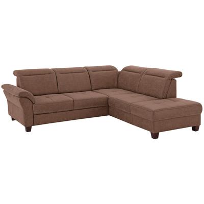 Ecksofa HOME AFFAIRE "Solvei L-Form", braun (haselnuss), B:260cm H:104cm T:235cm, Luxus-Microfaser Lederoptik (100% Polyester), Struktur (100% Polyester), Luxus-Microfaser ALTARA NUBUCK (100% Polyester), Sofas, wahlweise auch mit Kopfteilverstellung... Image