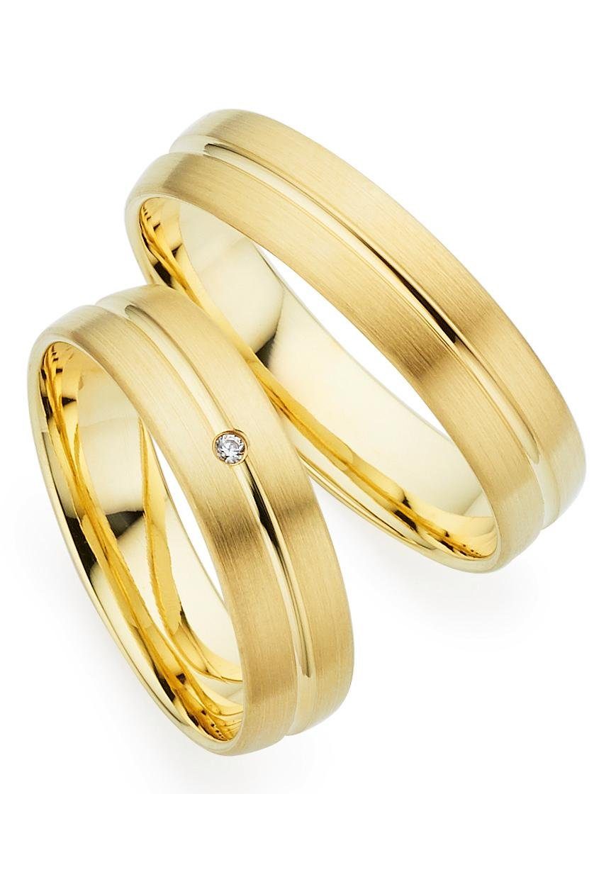 Trauring PHÖNIX "Schmuck Geschenk Gold 333 Trauring Ehering LIEBE versch. Varianten" Gr. 70, gold (gelbgoldfarben), Fingerringe, 70, ohne Brillant, Gelbgold 333, 5mm, Made in Germany, wahlweise mit oder ohne Brillant Image
