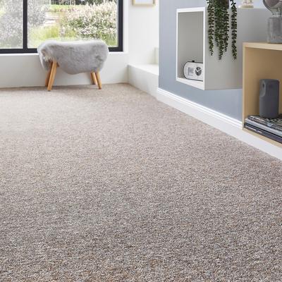 Teppichboden ANDIAMO "Gambia, Feinschlinge, Made in Belgium", beige, B:400cm H:7,2mm L:300cm, Kunstfaser, Teppiche, meliert, Breite 400 cm oder 500 cm, strapazierfähig, pflegeleicht Image