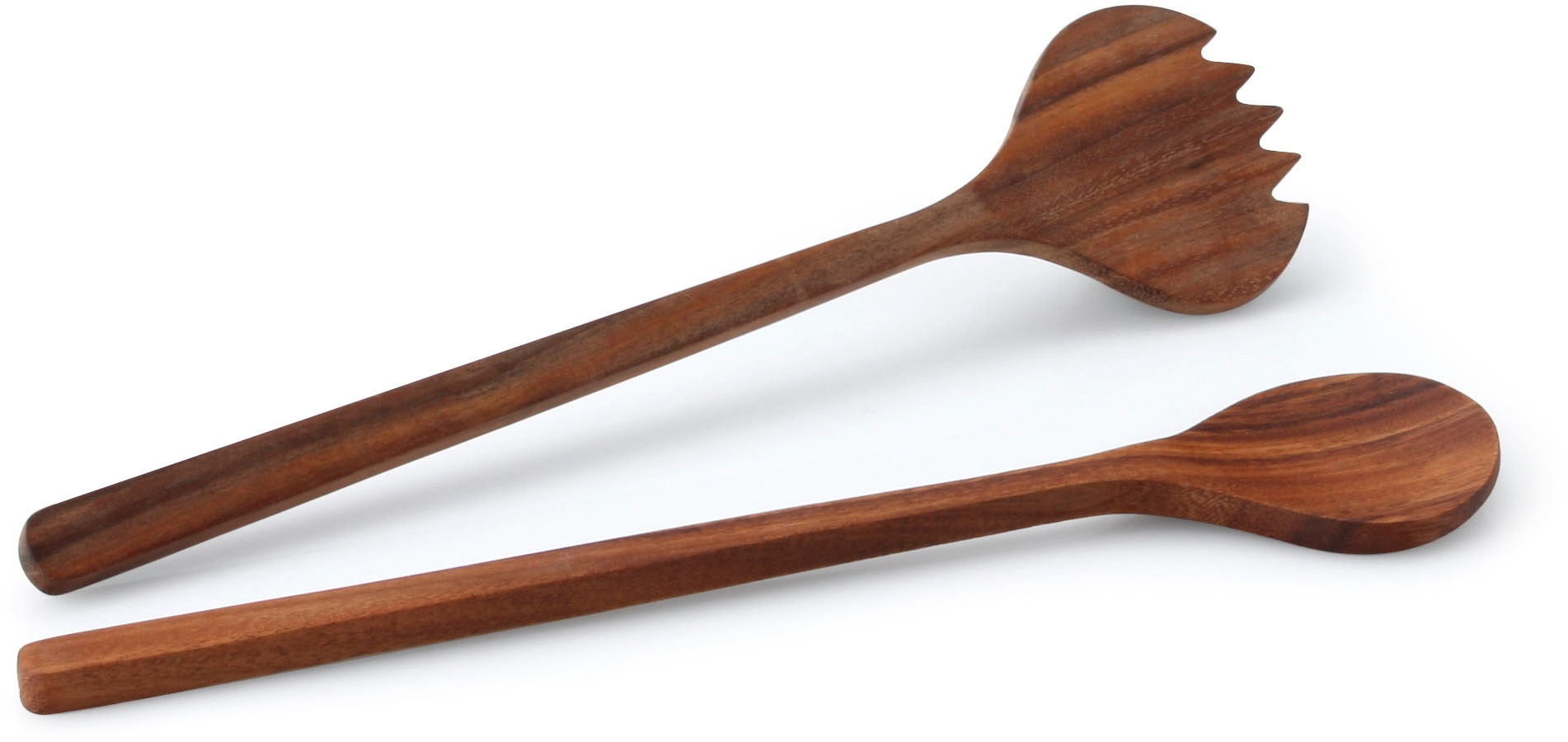Salatbesteck CONTINENTA, braun (holzfarben), Massivholz, Kochbesteck-Sets, Akazie, 36 cm