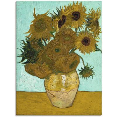 Wandbild ARTLAND "Vase mit Sonnenblumen. 1888", gelb (farbe bild(er): gelb), B:60cm H:80cm T:1,8cm, Canvas, Leinwand, Bilder, als Leinwandbild, Poster, Wandaufkleber in verschied. Größen Image