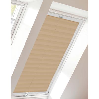 Dachfensterplissee SUNLINES "StartUp Style Crepe", beige (sand, weiß), B:49,3cm H:121,5cm, Obermaterial: 100% Polyester, Plissees, mit Führungsschienen Image