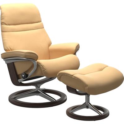 Relaxsessel STRESSLESS "Sunrise", gelb, Material Bezug, Ausführung Funktion, Größe B/H/T, Sessel, mit Signature Base, Größe S, Gestell Wenge Image
