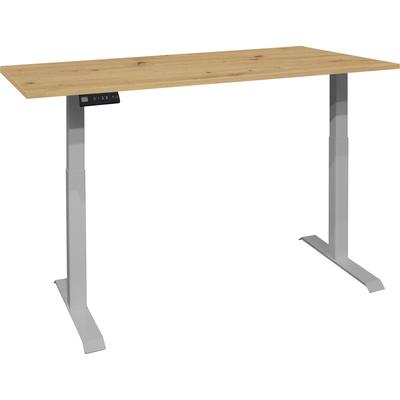 Schreibtisch MÄUSBACHER "Big System Office", silber (silber, asteiche, silber, asteiche), B:160cm, Tische, Breite 160 cm, elektrisch höhenverstellbar Image