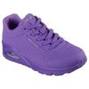 Wedgesneaker SKECHERS "UNO STAND ON AIR", Damen, Gr. 38, lila, Lederimitat, sportlich, Schuhe, Freizeitschuh, Halbschuh, Schnürschuh weich gepolsterte Innensohle, Topseller